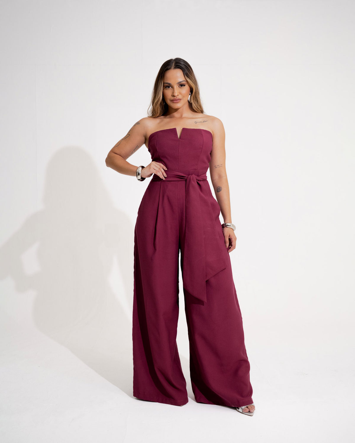 MACACÃO PANTALONA COM FAIXA