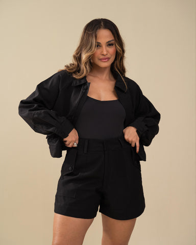 BOMBER ALFAIATARIA  CROPPED