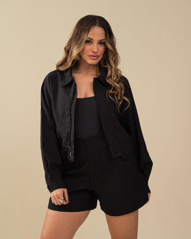 BOMBER ALFAIATARIA  CROPPED