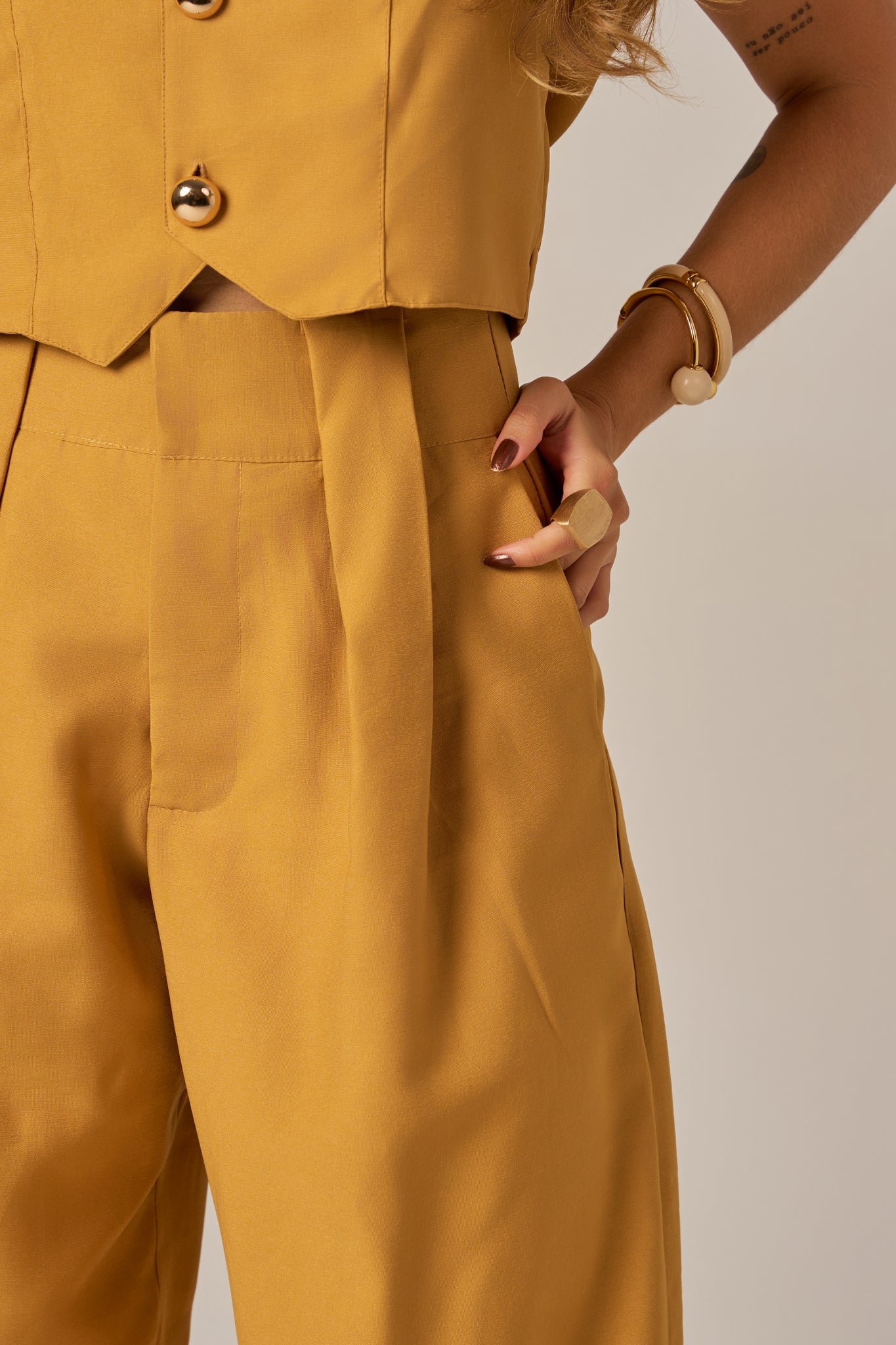 CALÇA PANTALONA MAXI PREGAS