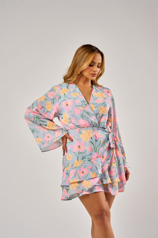 VESTIDO CURTO COM BABADOS BOTANIC