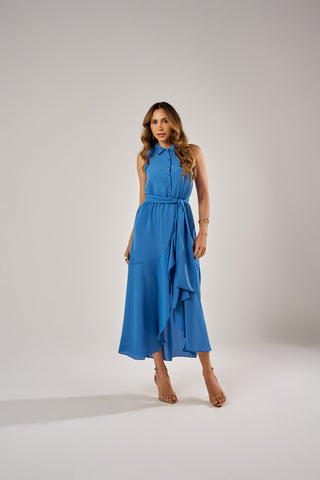 VESTIDO CHEMISE MIDI COM TRANSPASSE