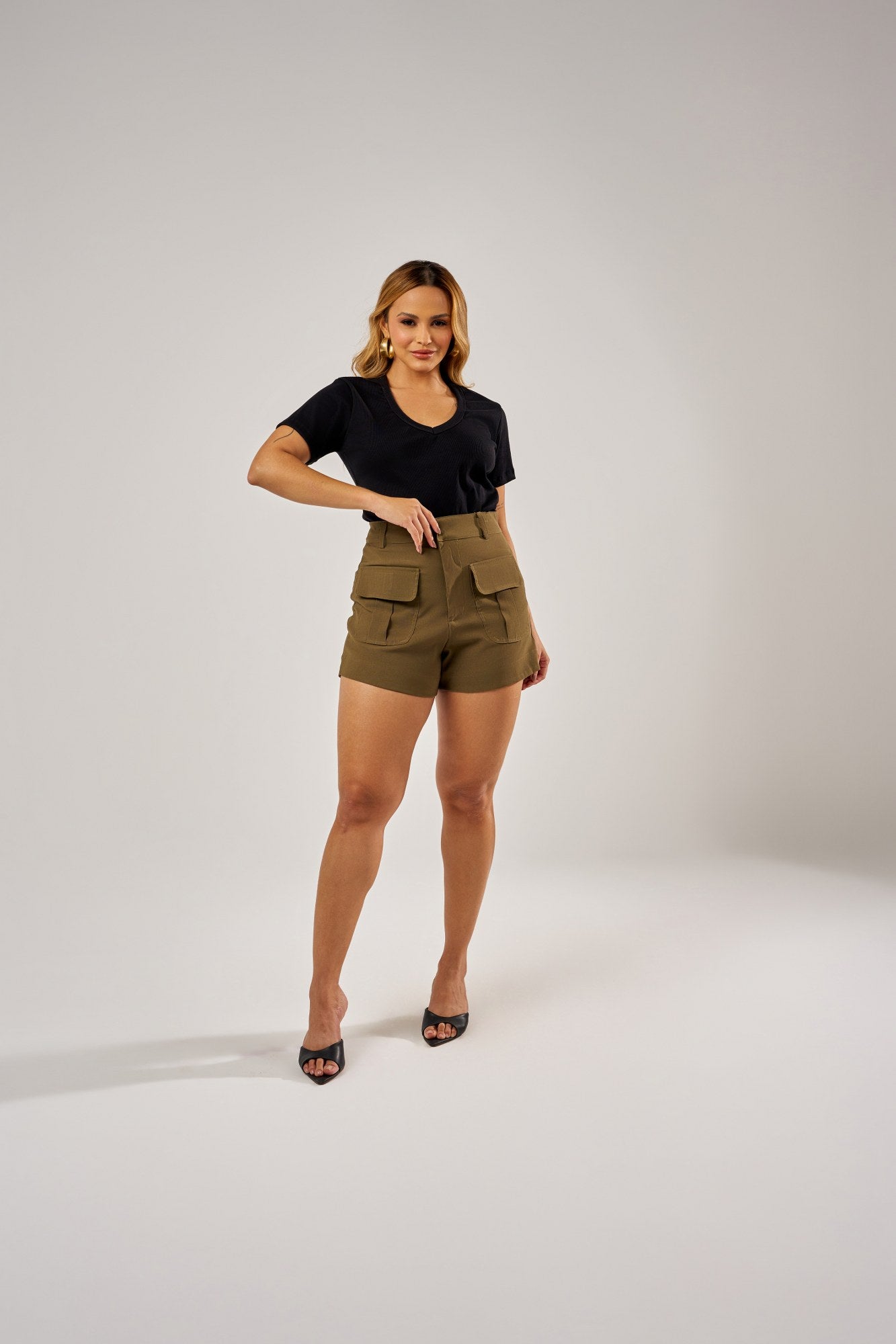 BLUSA MANGA CURTA GOLA V