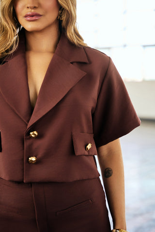 BLAZER ALFAIATARIA CROPPED MANGA CURTA
