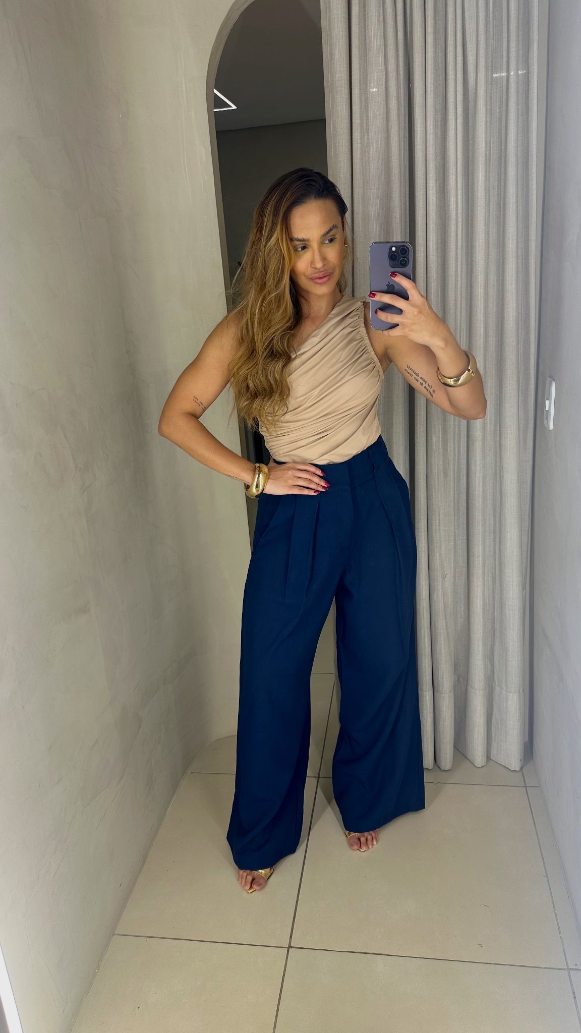 CALÇA PANTALONA MAXI PREGAS
