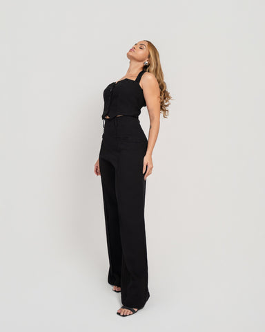 CALÇA PANTALONA COM NERVURA
