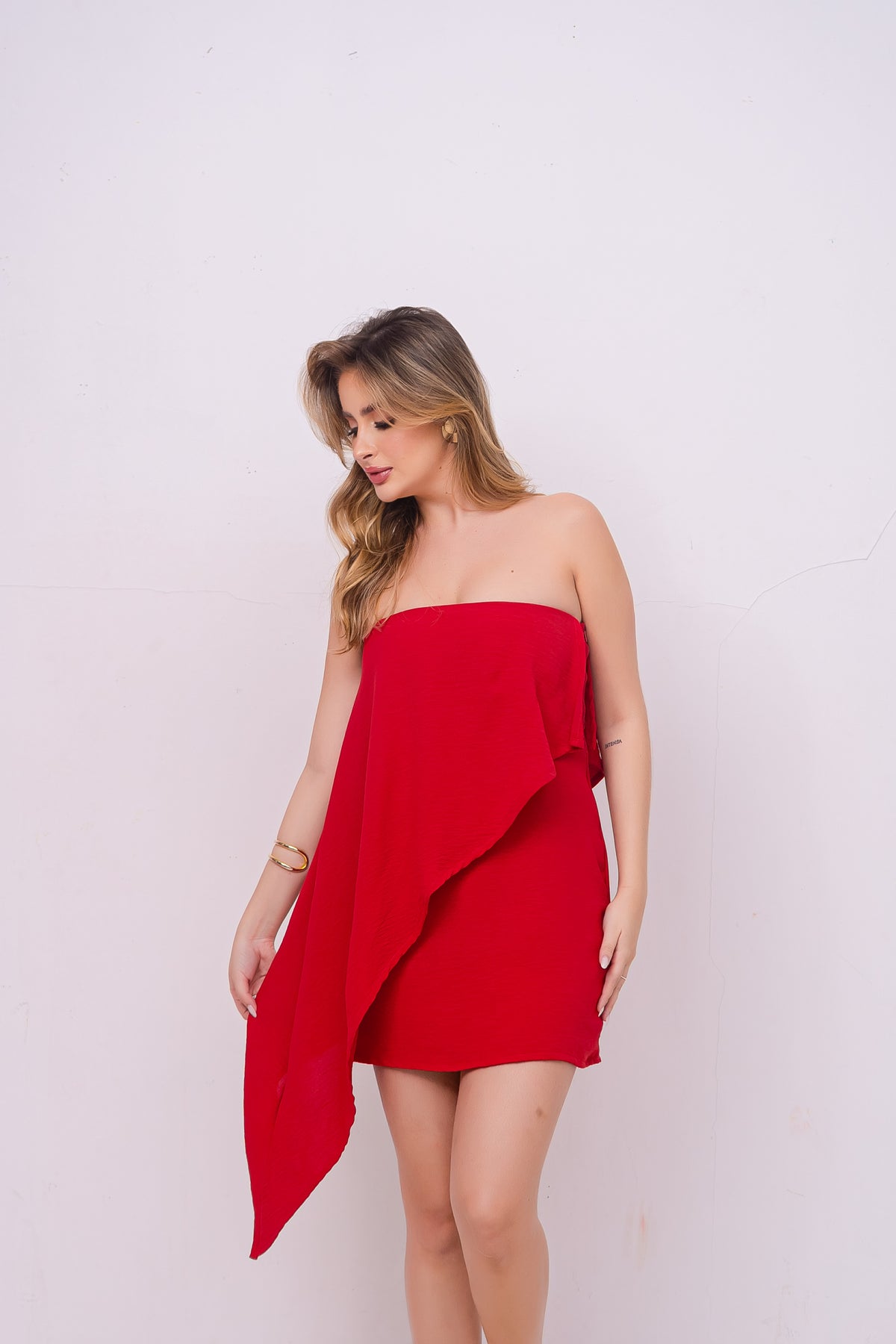 VESTIDO TOMARA QUE CAIA JABOUR ASSIMÉTRICO (FIVE)