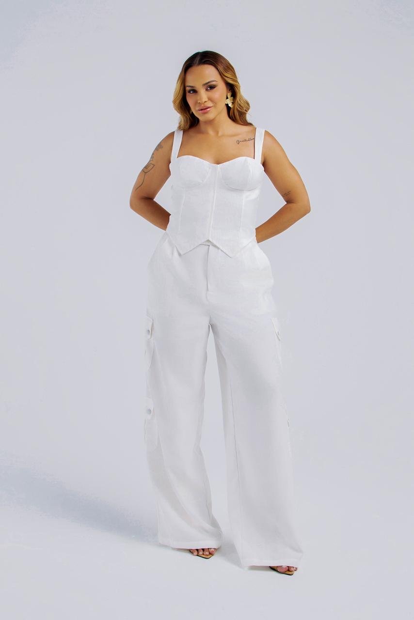 CALÇA WIDELEG BOLSOS CARGO